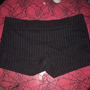 Pinstriped booty shorts